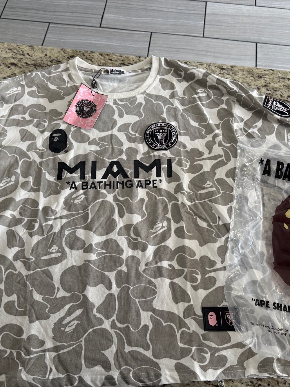 A Bathing Ape Miami Camo Tee - White & Light Gray